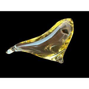 Czech Zelensky Brod Factory Vintage Bohemian Citrine Yellow Sea Lion by M Janku